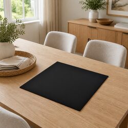 Square Black Tempered Glass Table Top 700x700mm for Replacement
