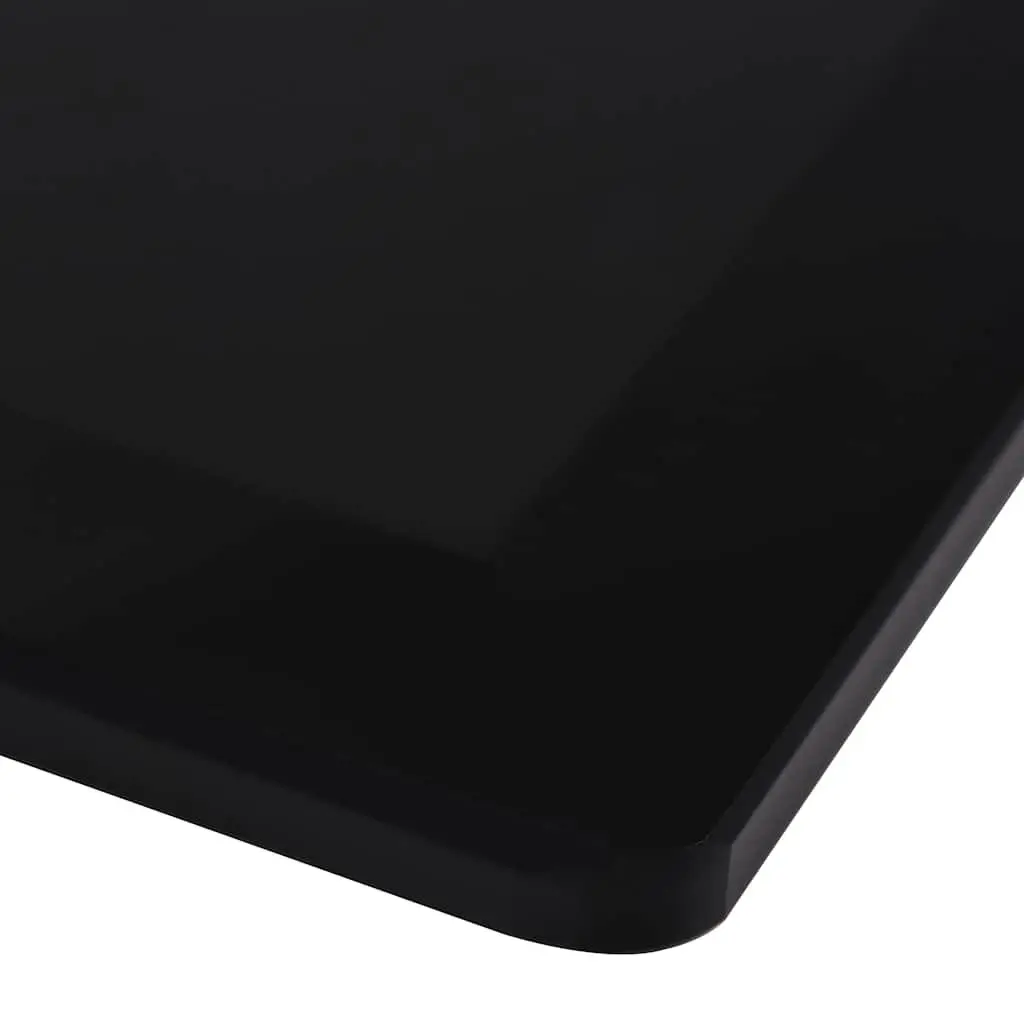 Square Black Tempered Glass Table Top 700x700mm for Replacement