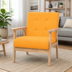 Durable Yellow Fabric Armchair for Your Living Space