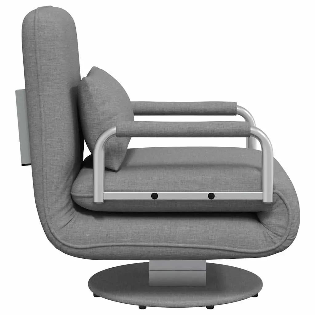 Convertible Chair Recliner Sofa Bed Grey Fabric Swivel Lounge