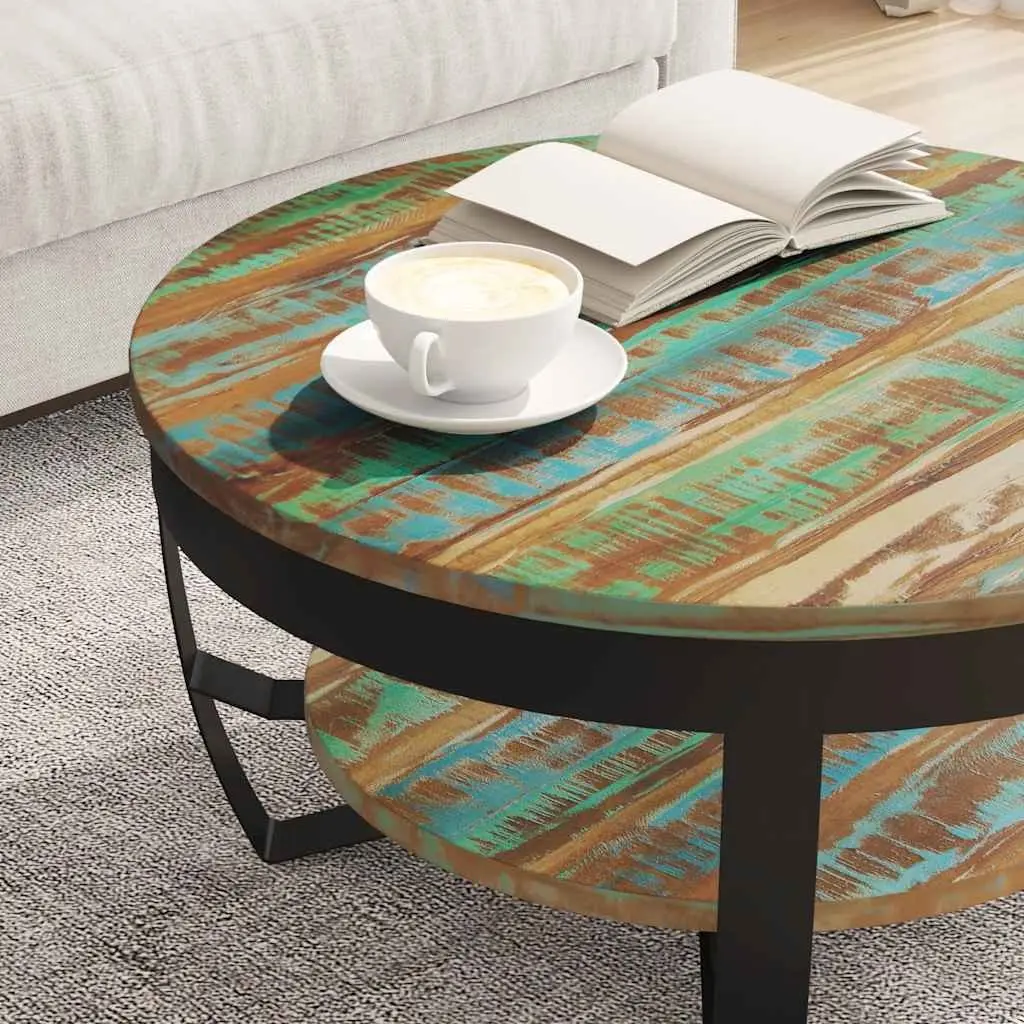 Coffee Table 65 cm Handmade Solid Reclaimed Wood Industrial Vintage Style