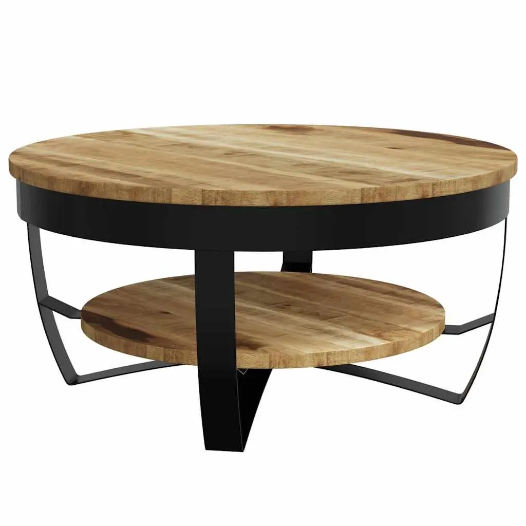 Industrial Vintage Coffee Table 65cm Solid Mango Wood