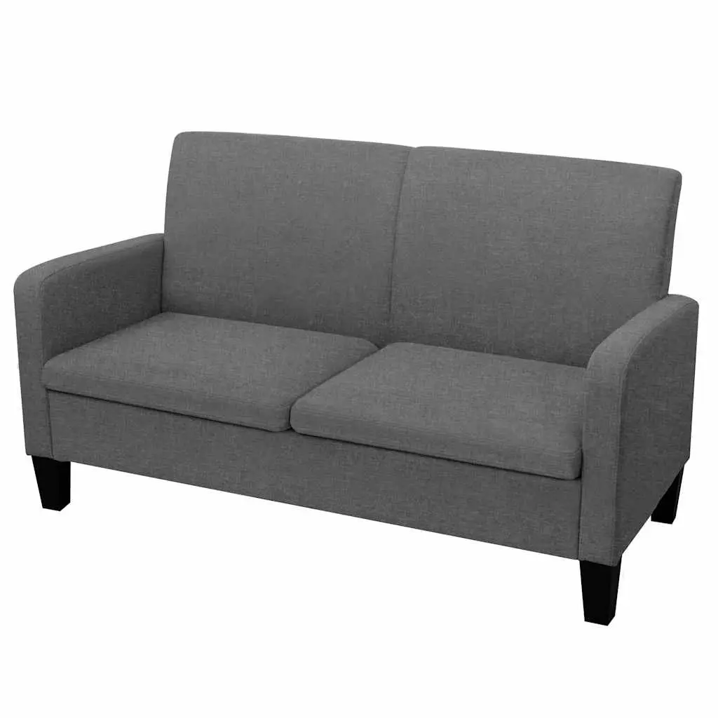 2-Seater Sofa Grey Lounge Couch Living Room Furniture Easy Assembly Compact