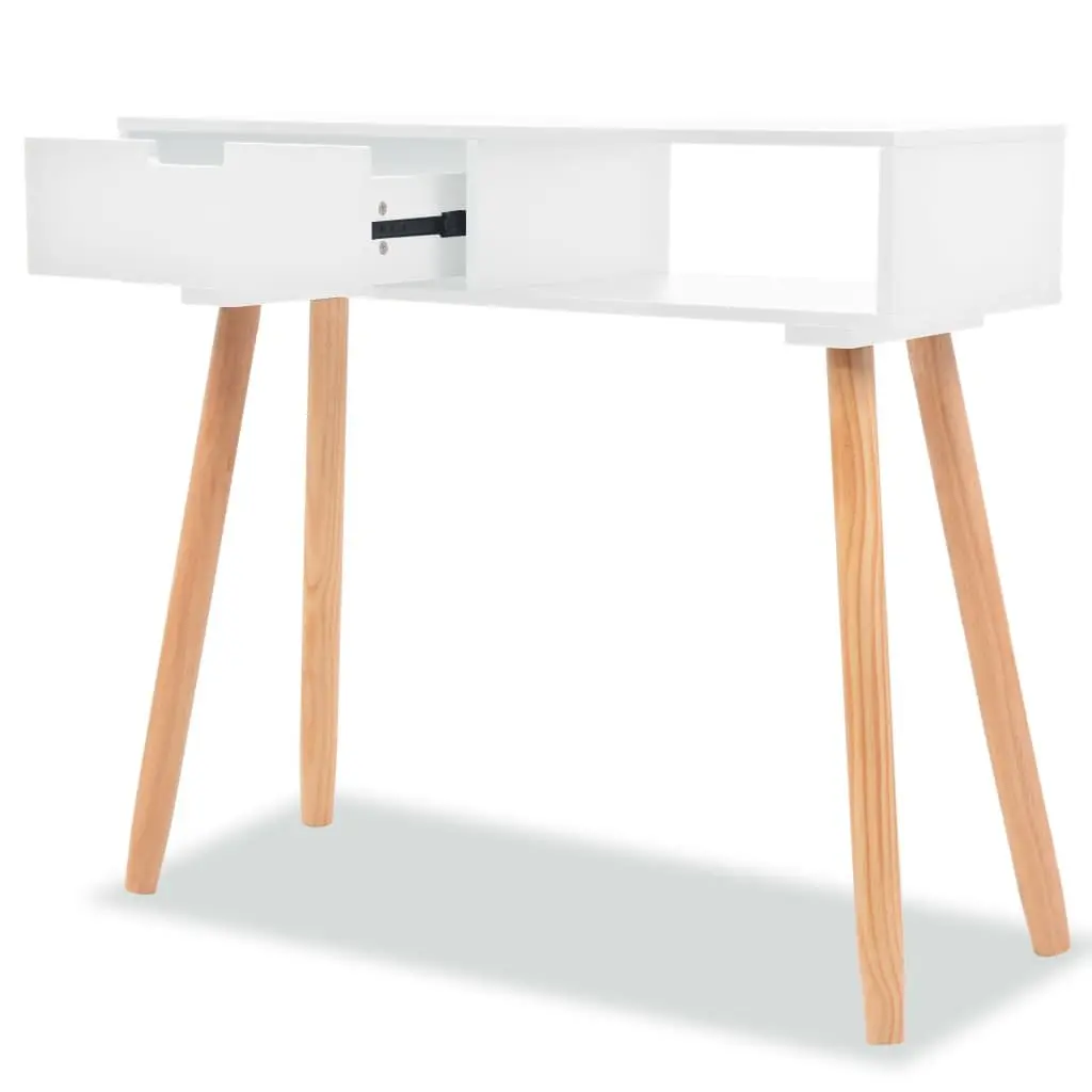 Solid Pinewood Console Table with Storage Drawer