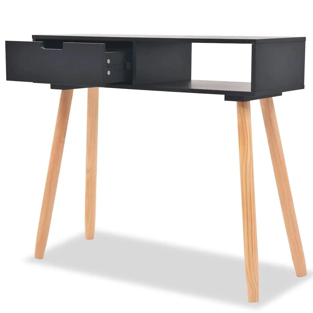 Black Console Table with Solid Pinewood Build