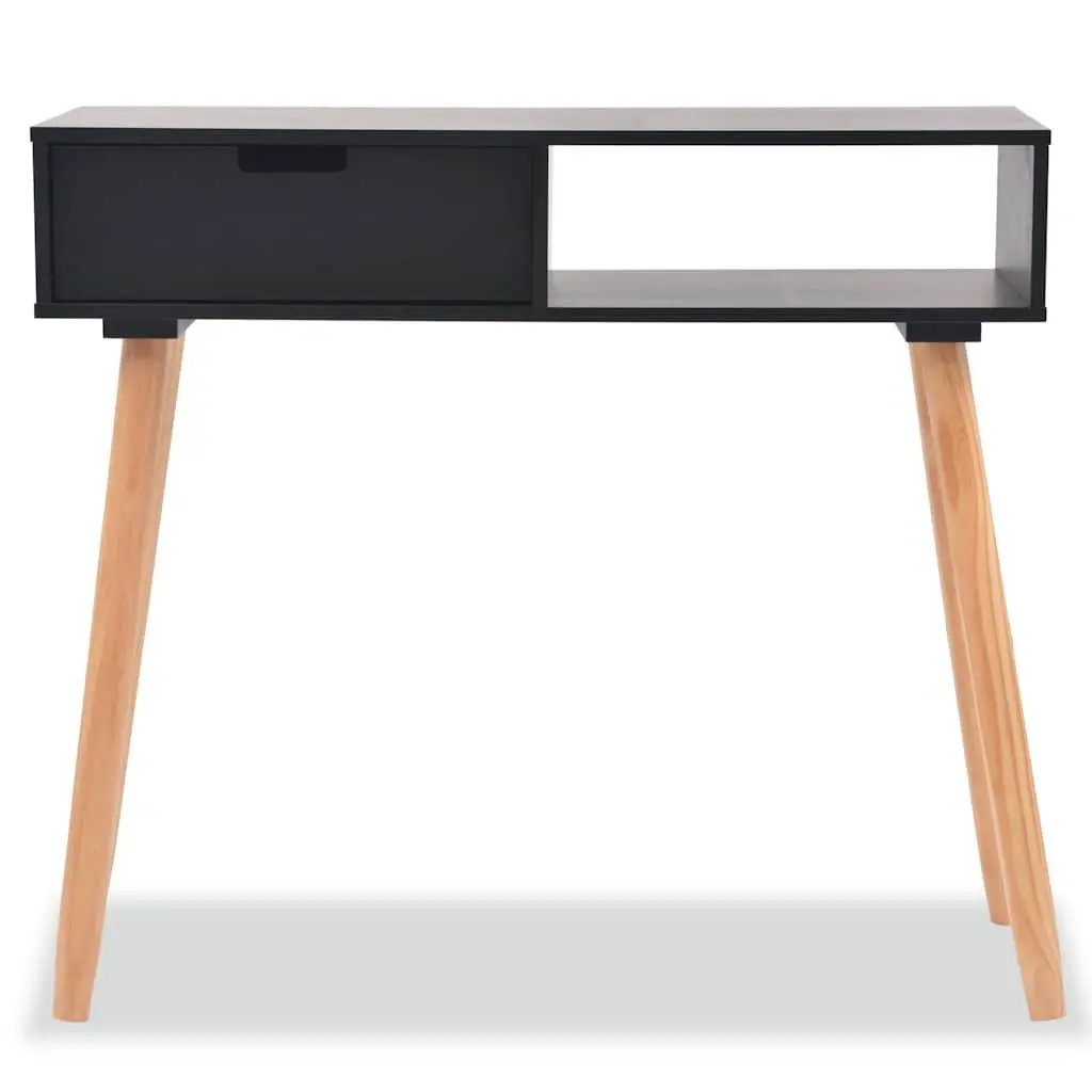 Black Console Table with Solid Pinewood Build