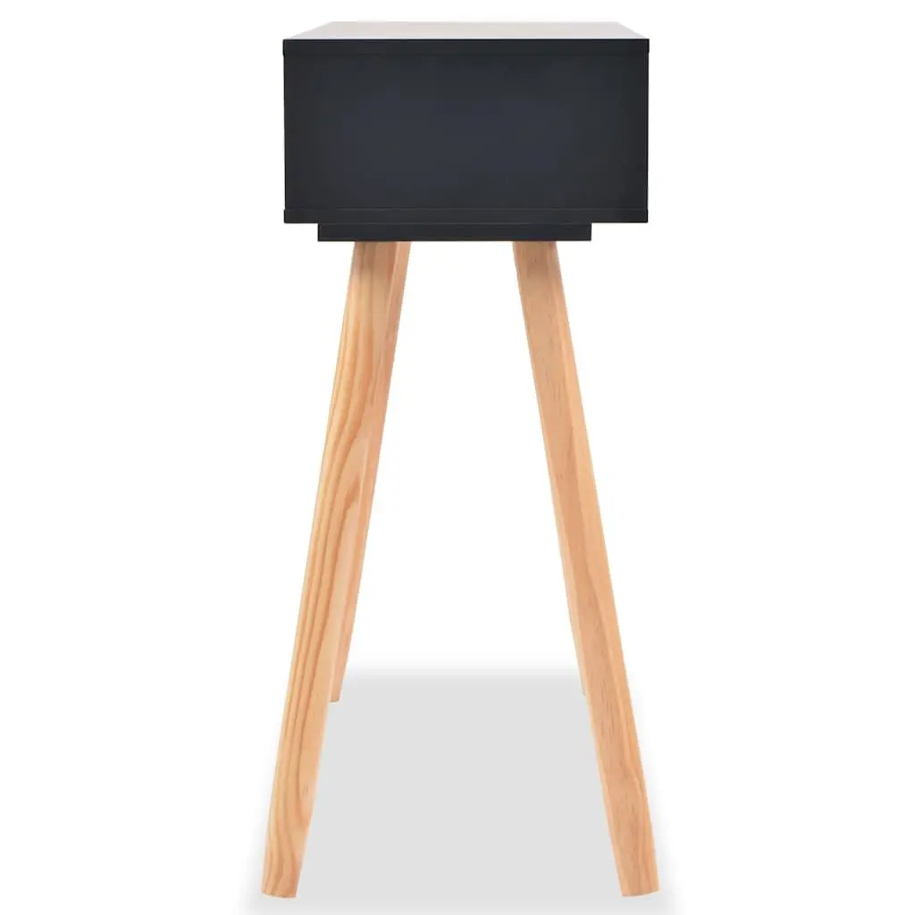 Black Console Table with Solid Pinewood Build