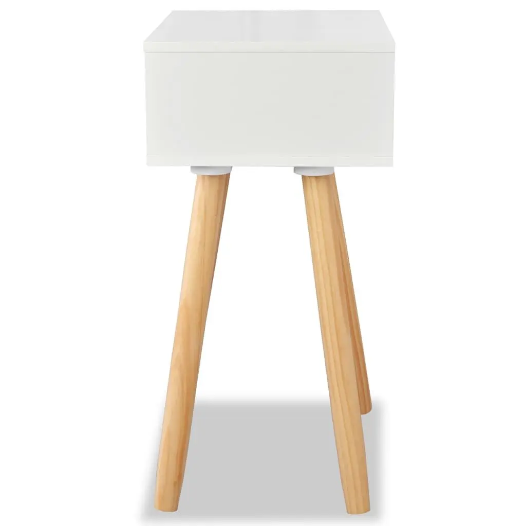 Bedside Tables Solid Pinewood 40 x 30 x 61 cm White 2 pcs Nightstands Drawer Storage