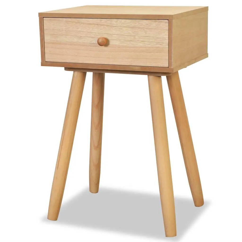 Solid Pinewood Bedside Tables 2 pcs Retro Nightstand