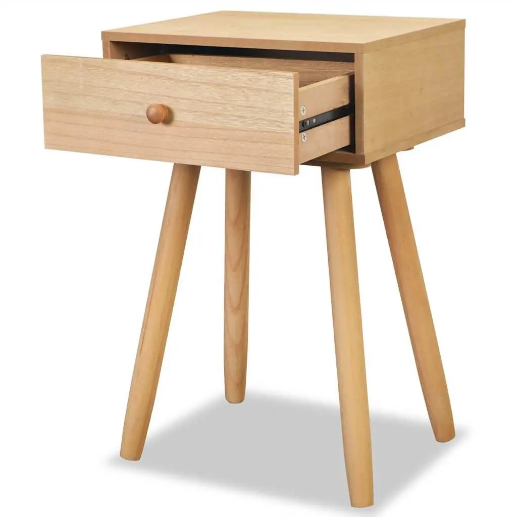 Solid Pinewood Bedside Tables 2 pcs Retro Nightstand