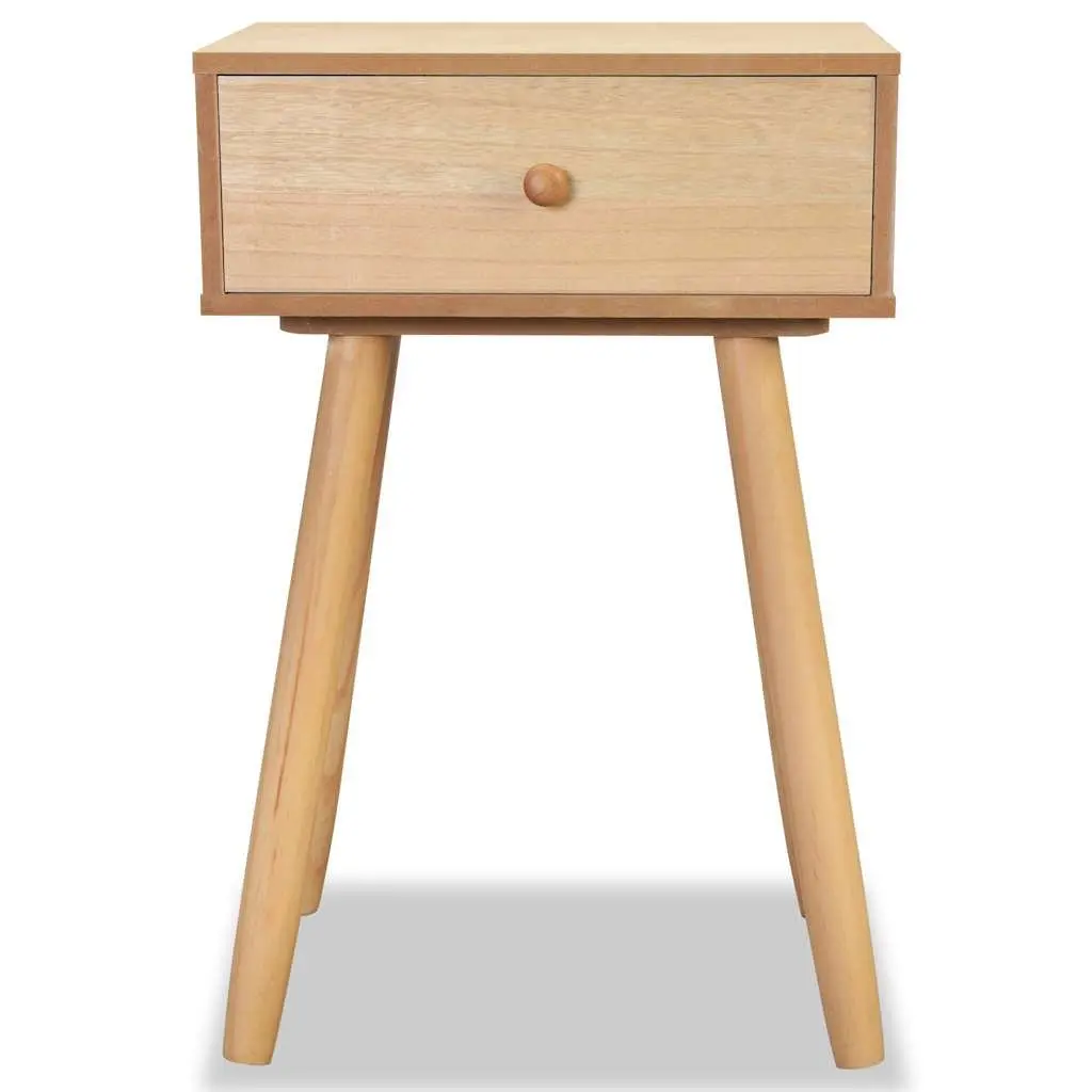 Solid Pinewood Bedside Tables 2 pcs Retro Nightstand