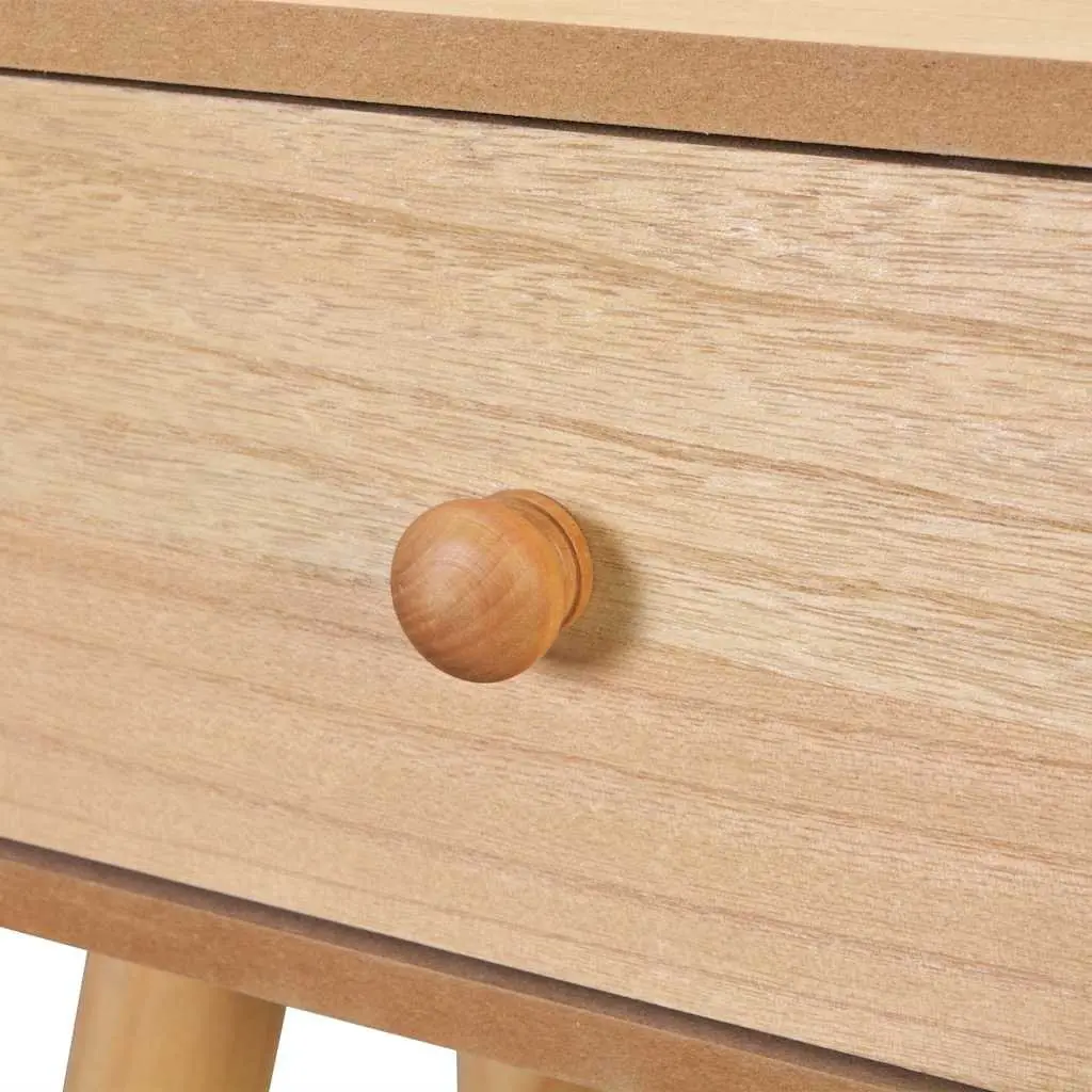 Solid Pinewood Bedside Tables 2 pcs Retro Nightstand