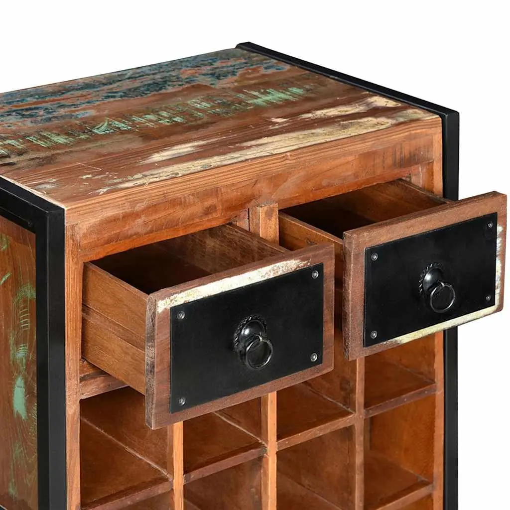 Reclaimed Wood Industrial Style 16 Bottle Wine Rack