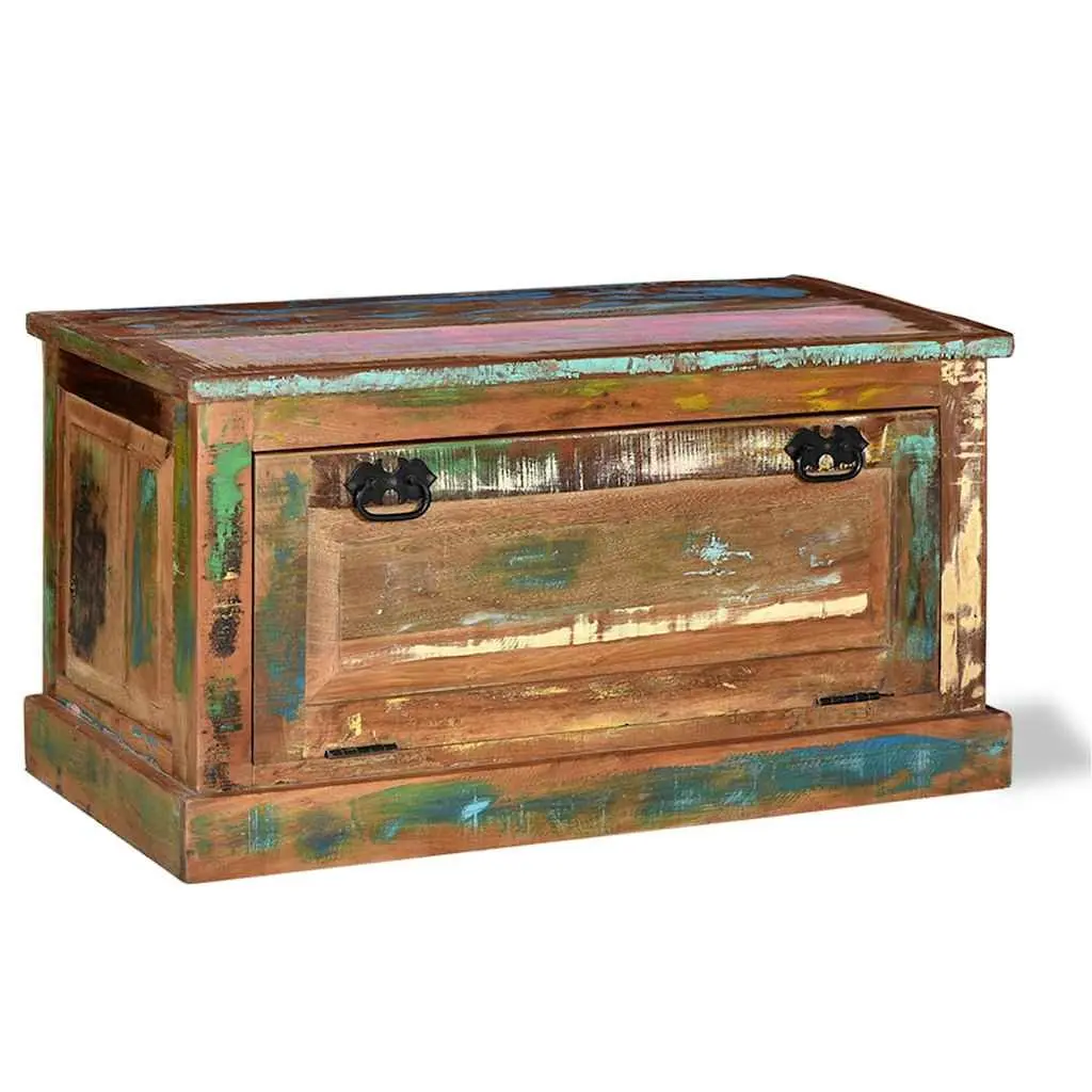 Solid Reclaimed Wood Shoe Storage Bench with Seating