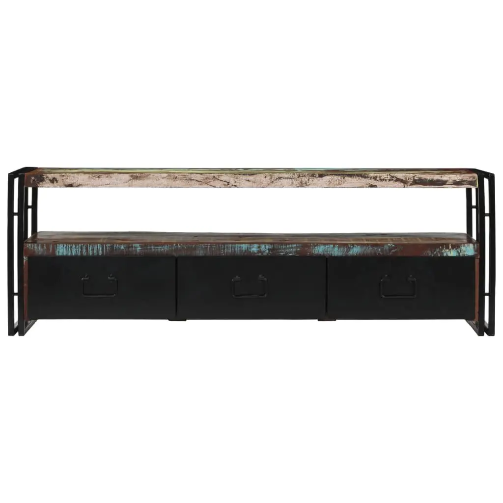 Industrial-Style TV Cabinet with Antique Drawers