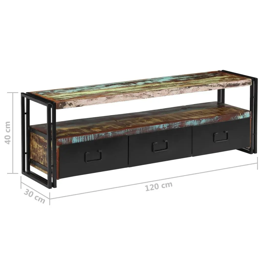 Industrial-Style TV Cabinet with Antique Drawers