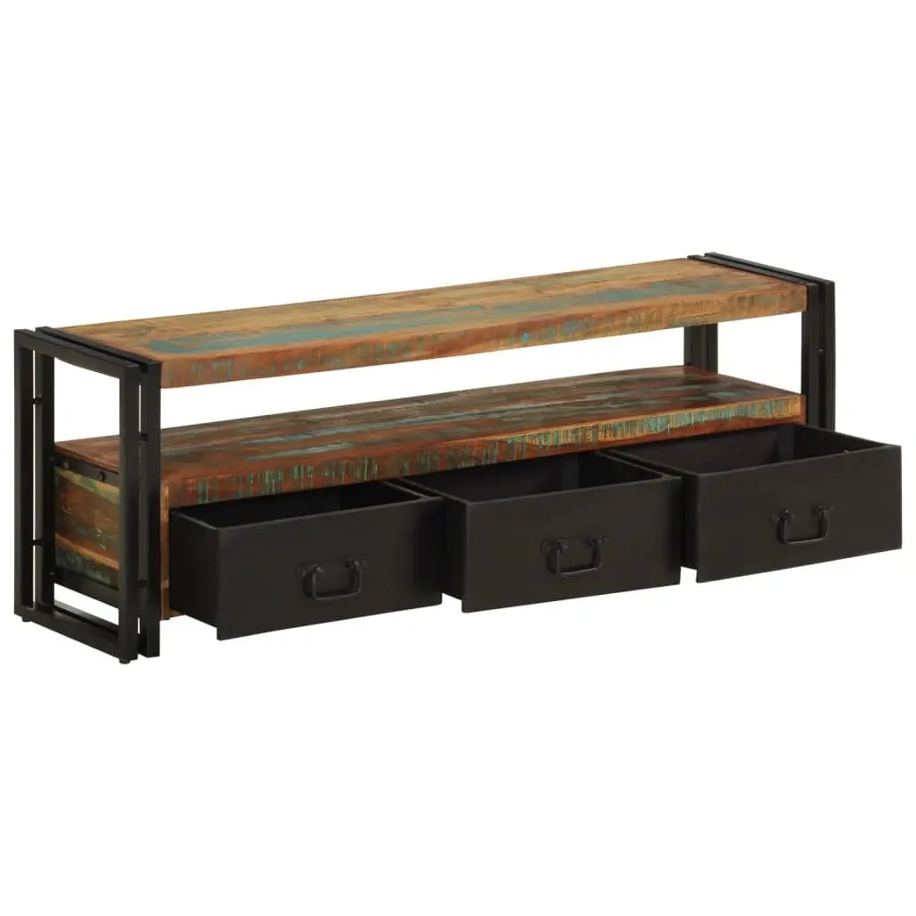 Industrial-Style TV Cabinet with Antique Drawers