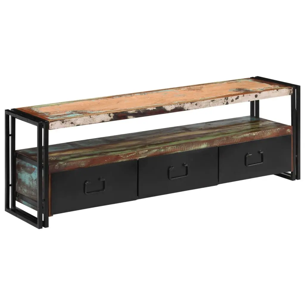 Industrial-Style TV Cabinet with Antique Drawers