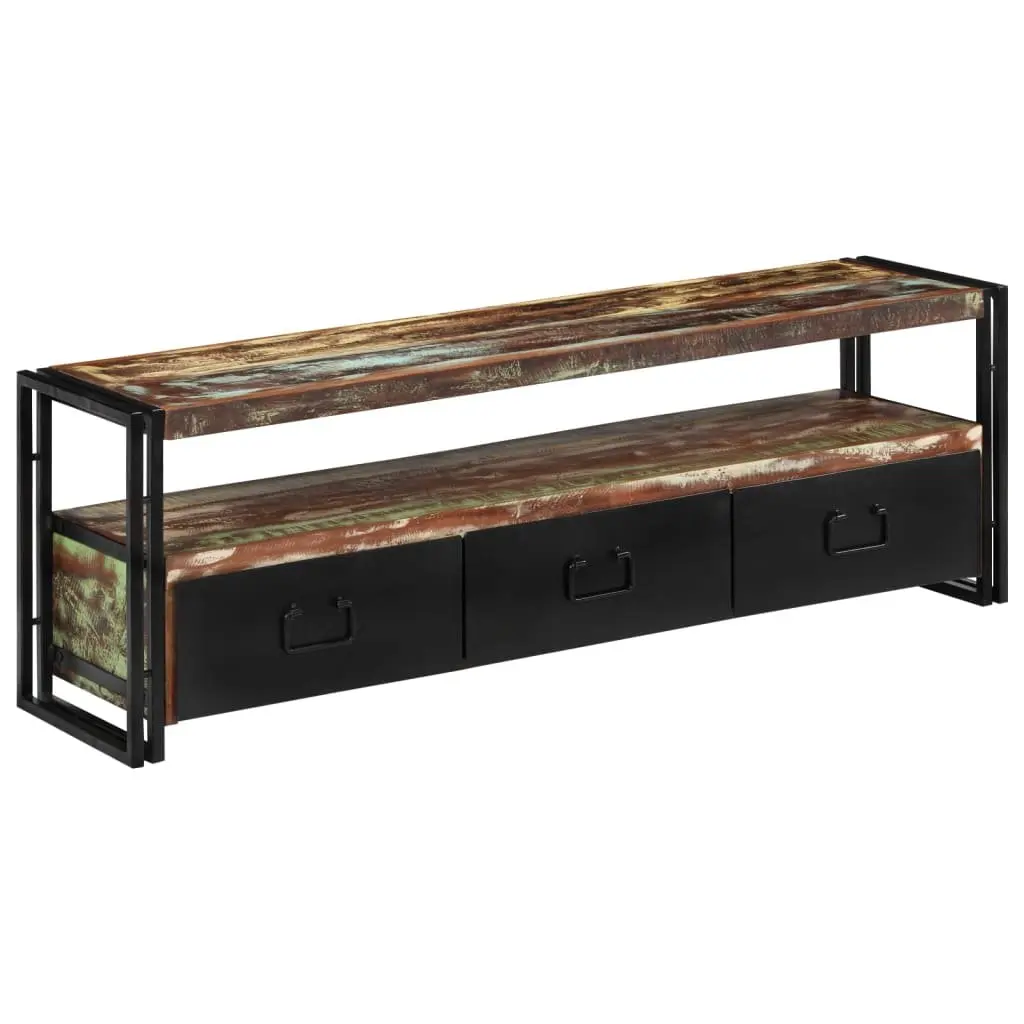 Industrial-Style TV Cabinet with Antique Drawers