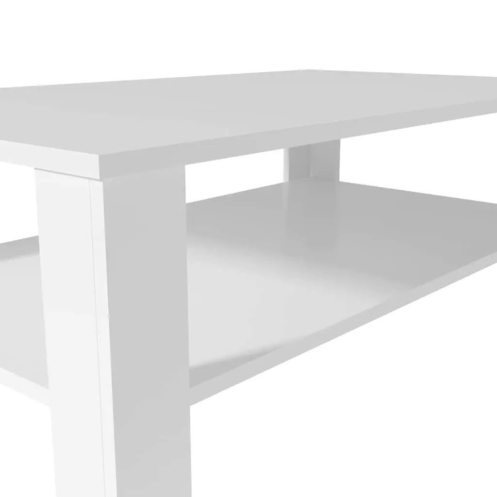 White Coffee Table with Storage Shelf