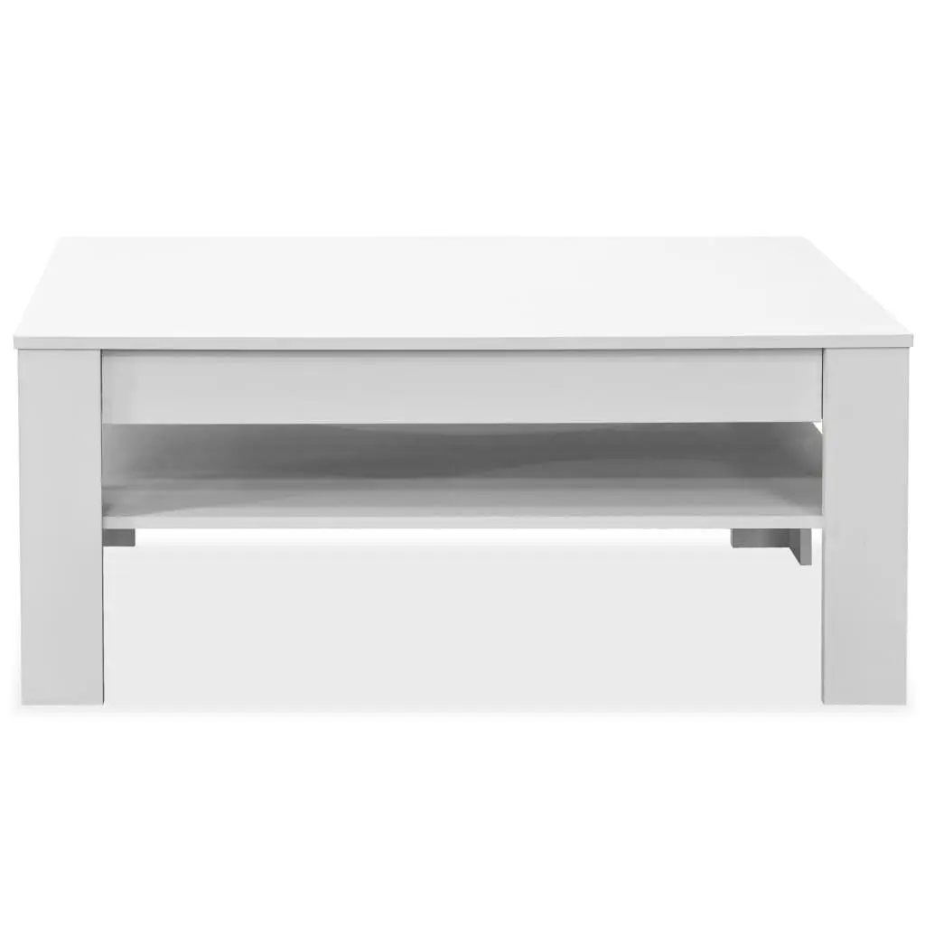 White Coffee Table with Storage Drawer