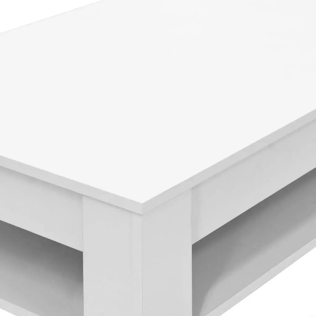 White Coffee Table with Storage Drawer