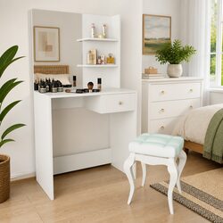 Dressing Table Bedroom Vanity Makeup Storage White Modern Design Furniture Unit