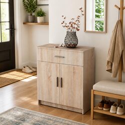 Durable Brown Storage Sideboard with 1 Drawer and 2 Doors