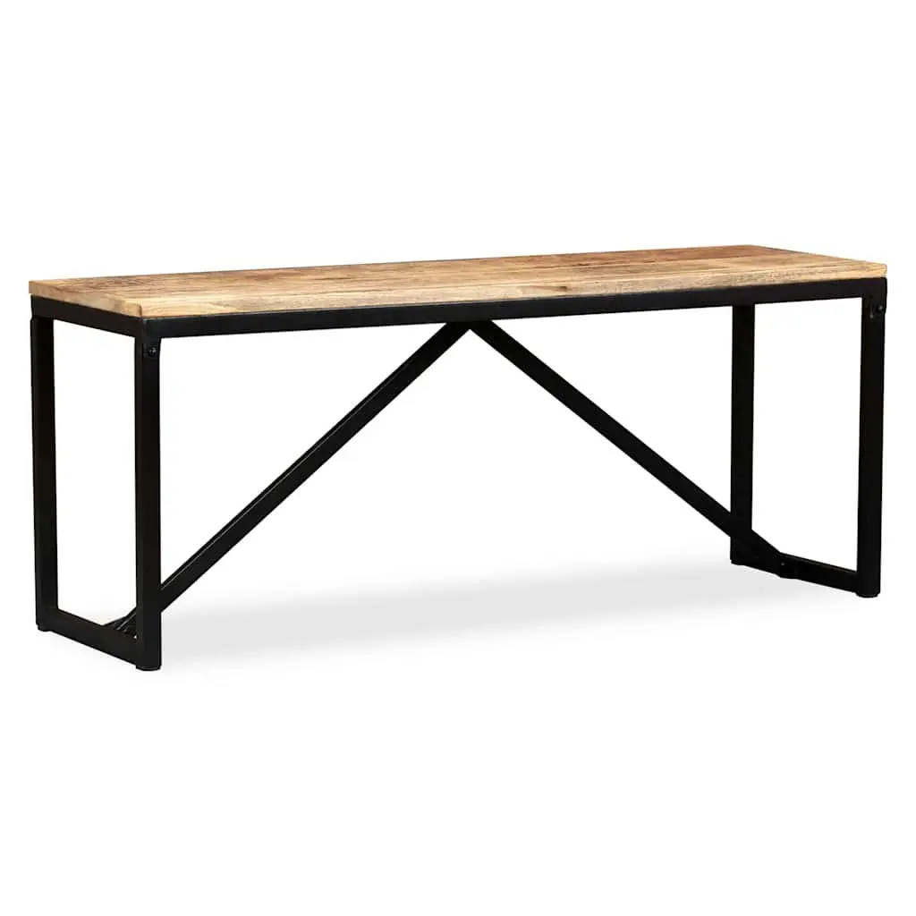 Solid Mango Wood Bench for Entryway Storage