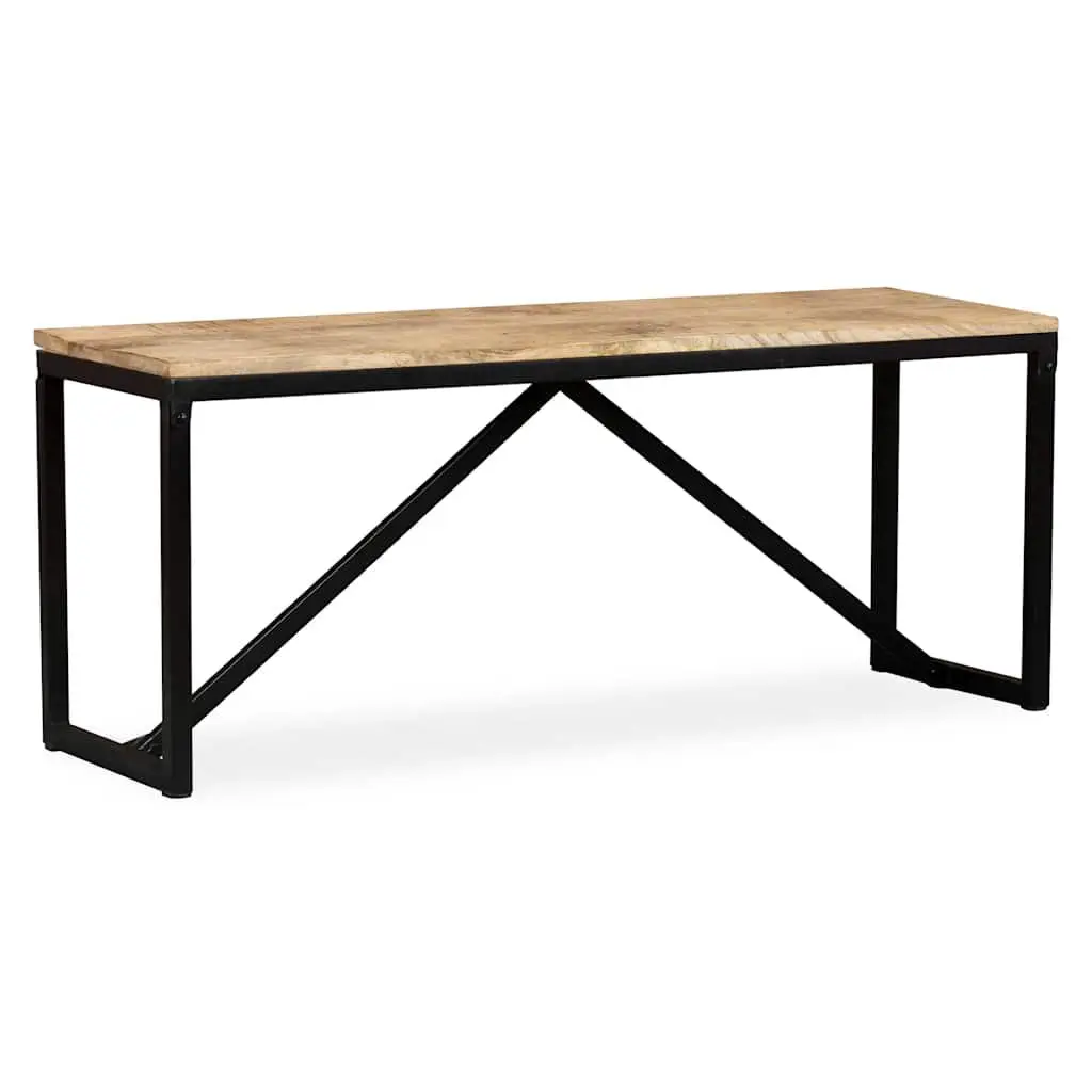 Solid Mango Wood Bench for Entryway Storage