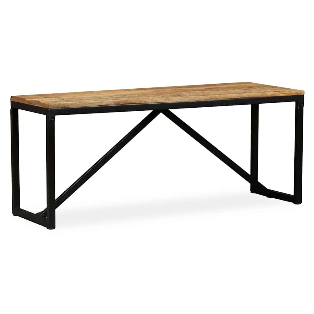 Solid Mango Wood Bench for Entryway Storage