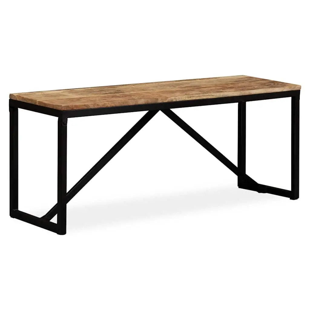 Solid Mango Wood Bench for Entryway Storage