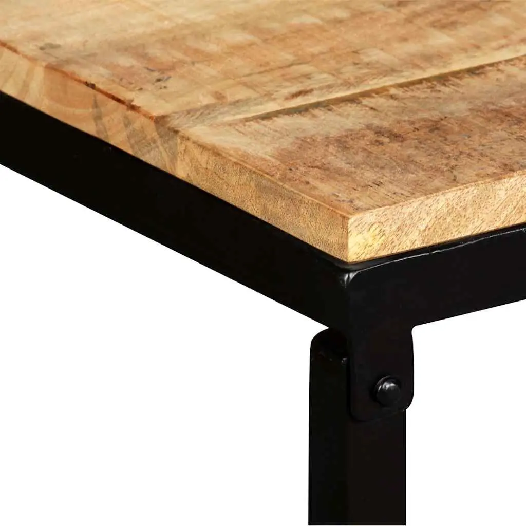 Solid Mango Wood Bench for Entryway Storage