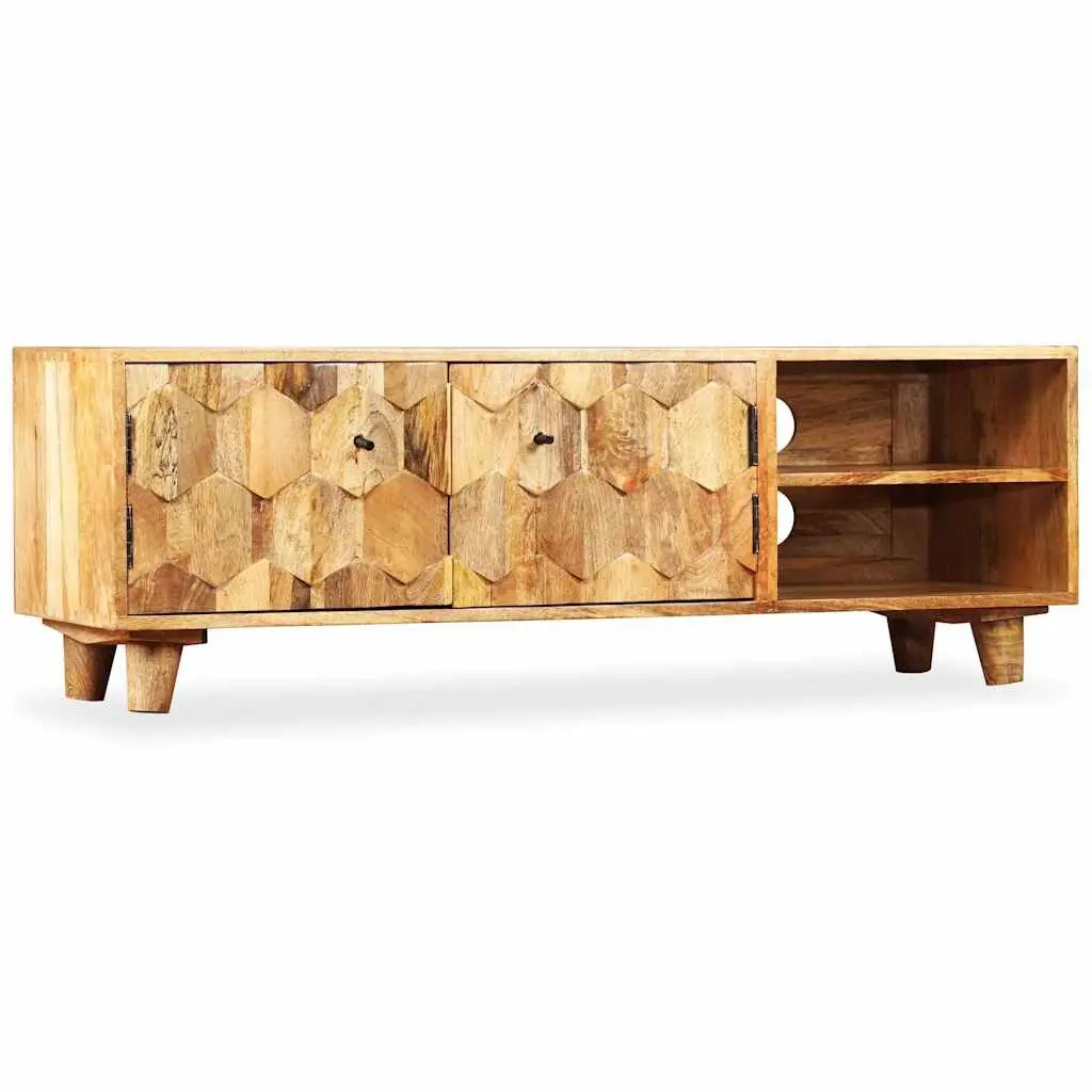 TV Cabinet Solid Mango Wood 118x35x40cm Brown