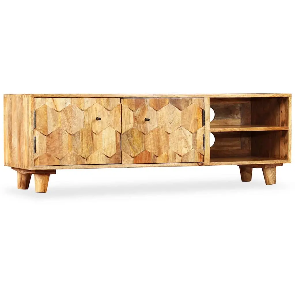 TV Cabinet Solid Mango Wood 118x35x40cm Brown
