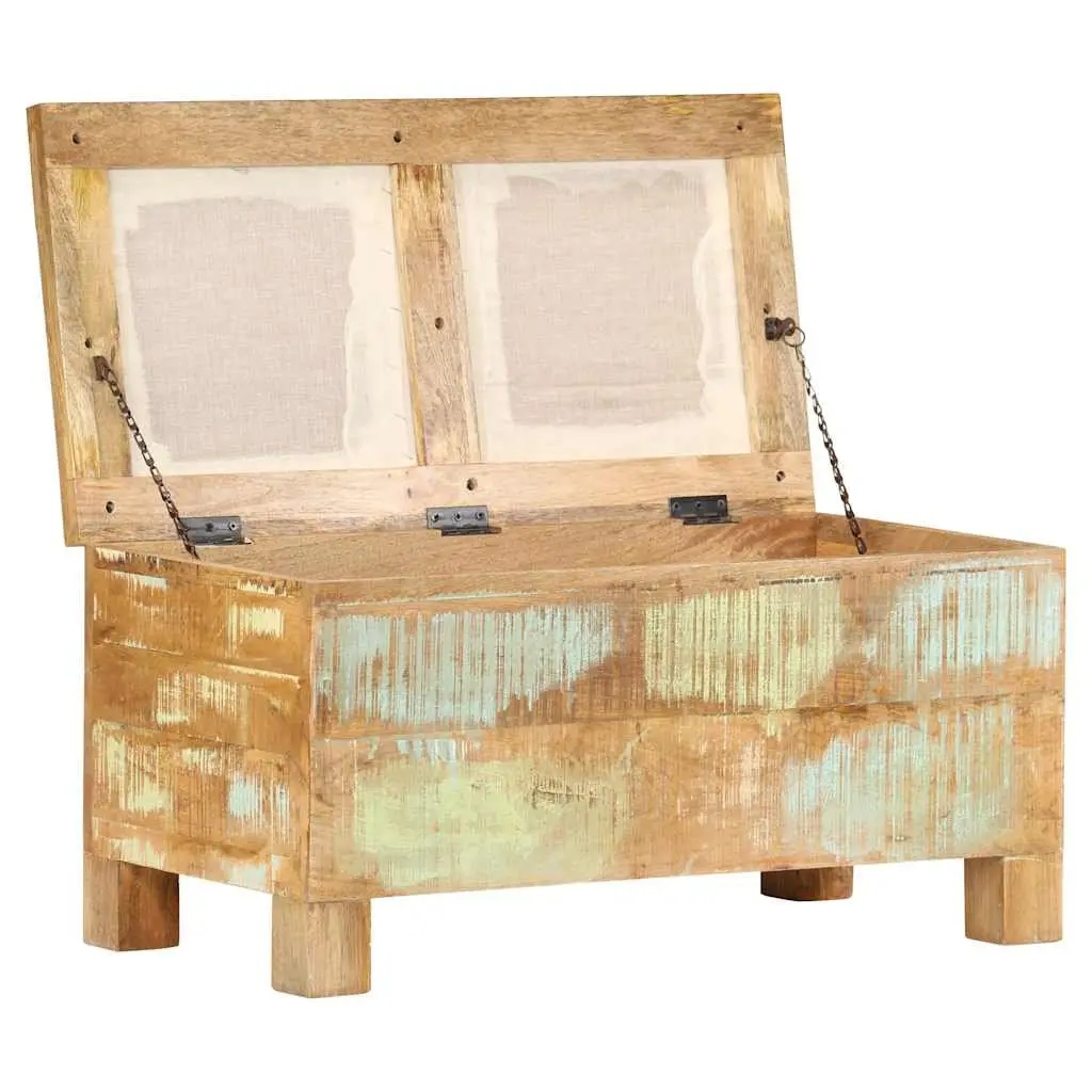 Storage Bench Solid Reclaimed Wood Retro Seating Entryway Furniture Brown