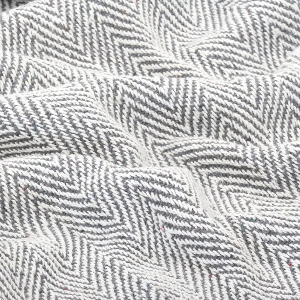 Herringbone Cotton Throw Blanket in Grey 125x150 cm