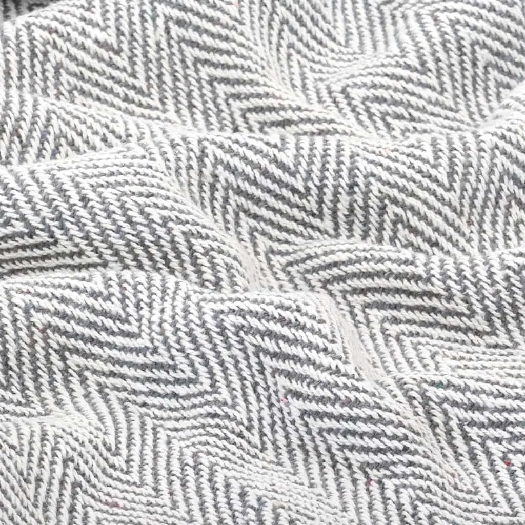 Herringbone Grey Cotton Throw Blanket 160x210 cm