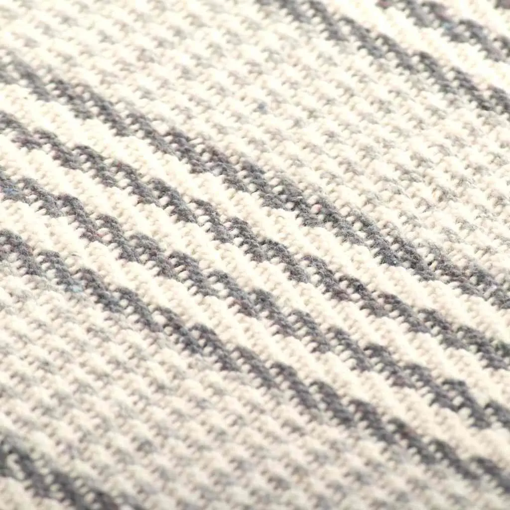 Plaid Cotton Throw Blanket Grey White Striped 220x250cm Soft Tassel Home Sofa Chair