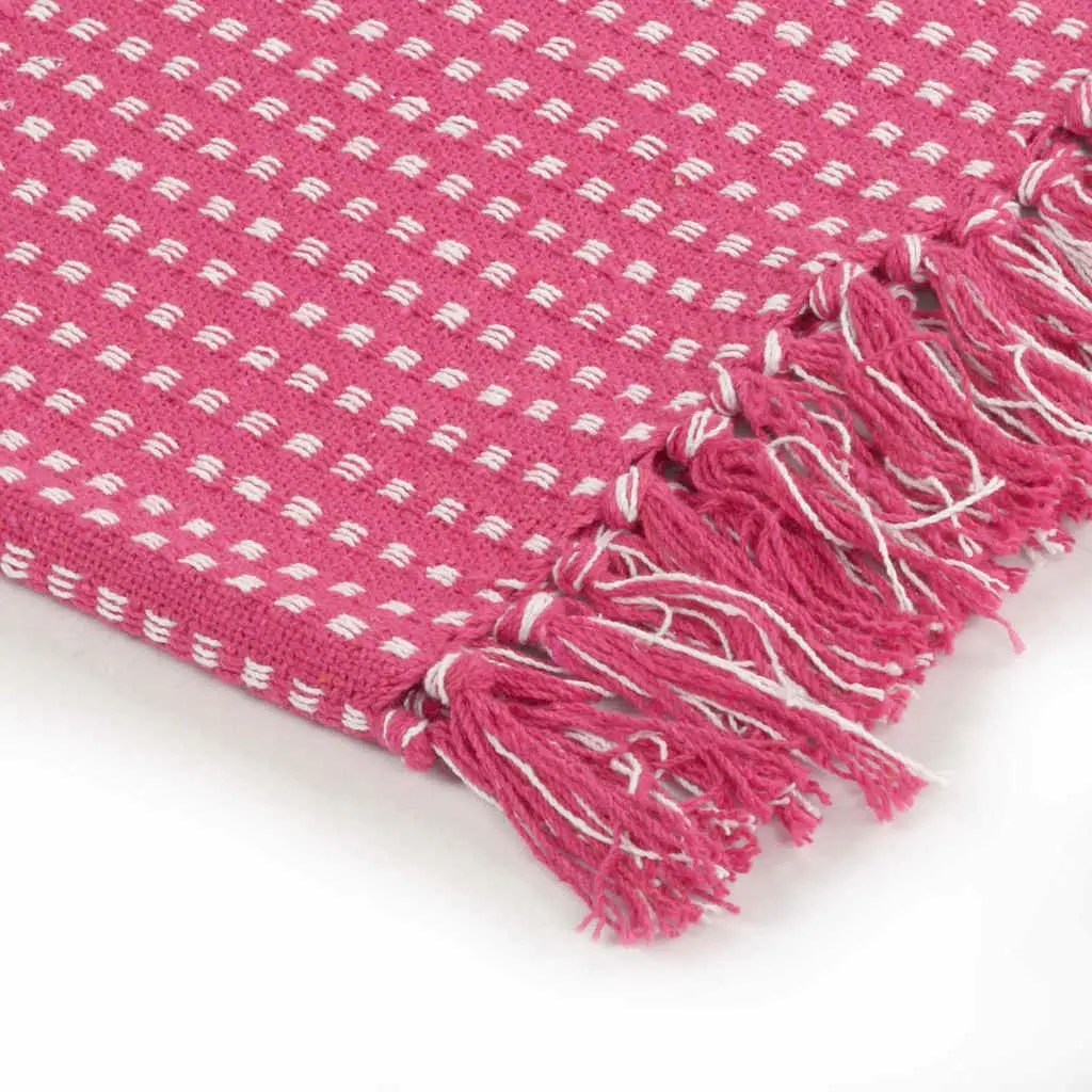 Soft Cotton Throw Blanket 220x250 cm Pink Plaid