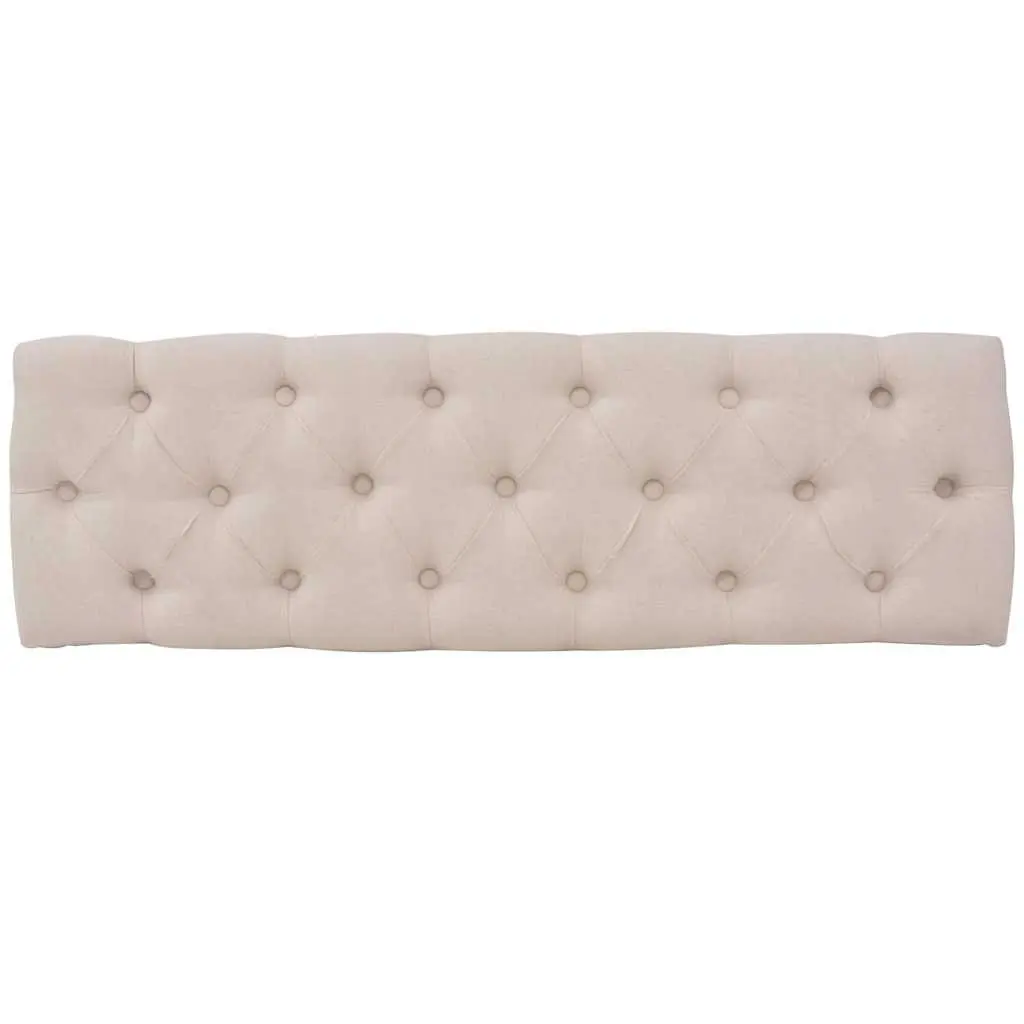 Cream White Padded Storage Bench with Solid Wood Frame