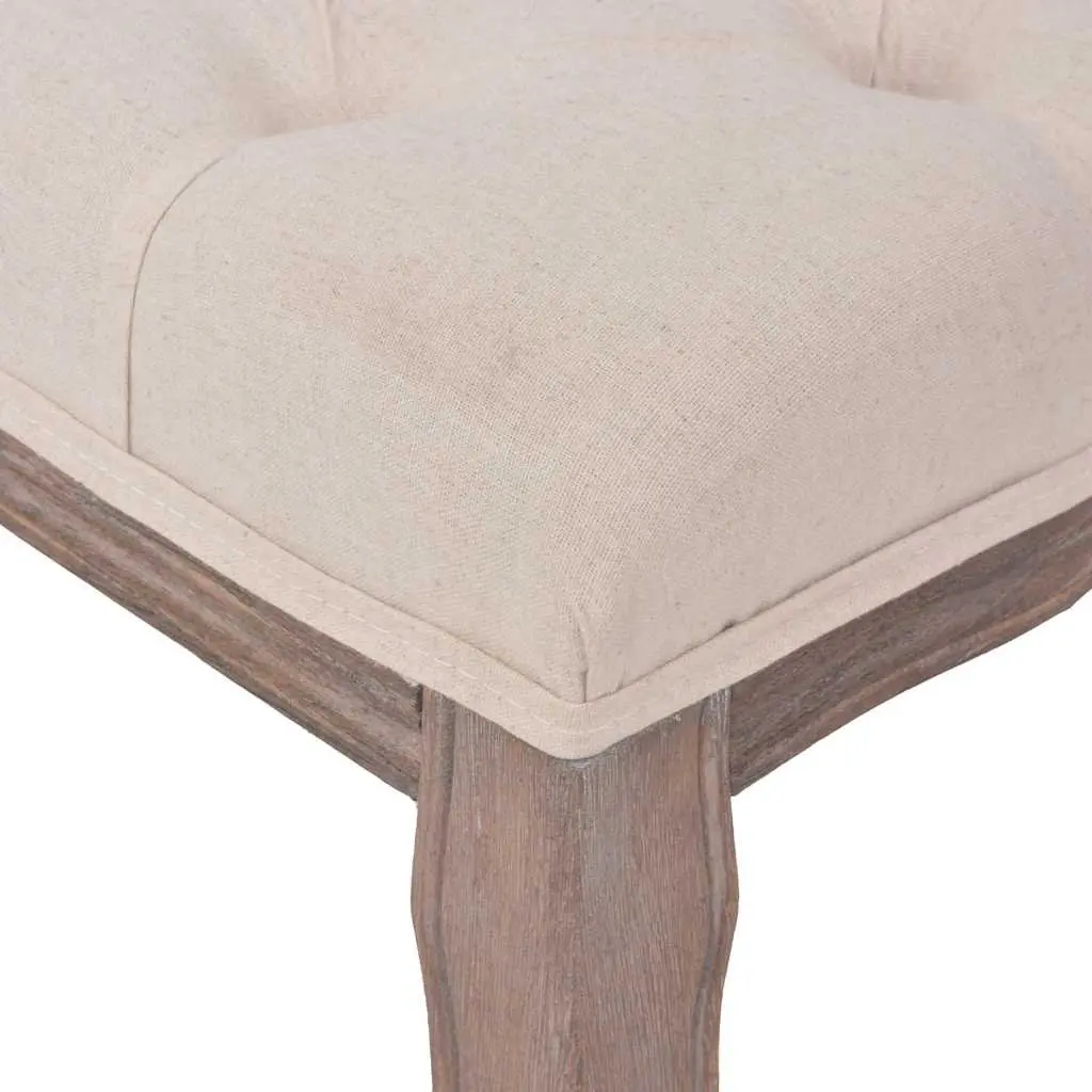 Cream White Padded Storage Bench with Solid Wood Frame