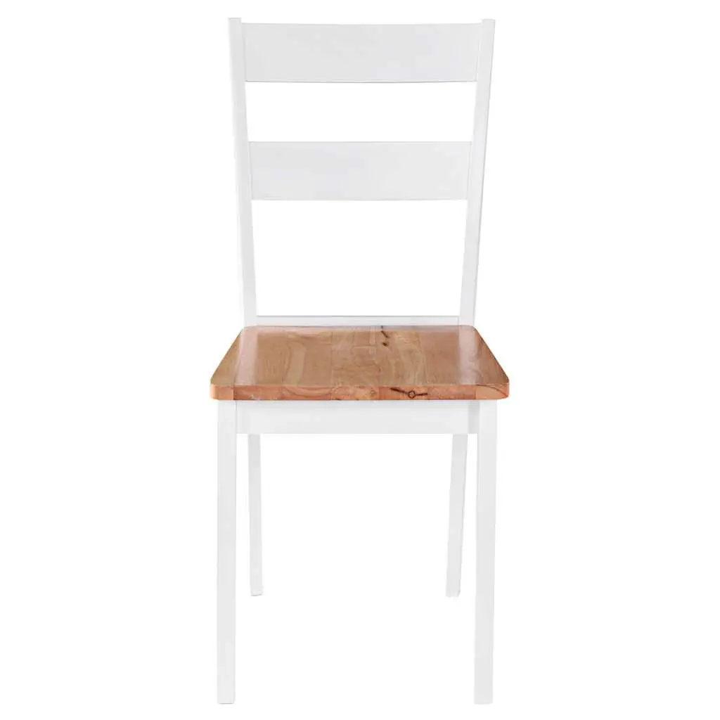 White Rubberwood Dining Chairs Set of 2