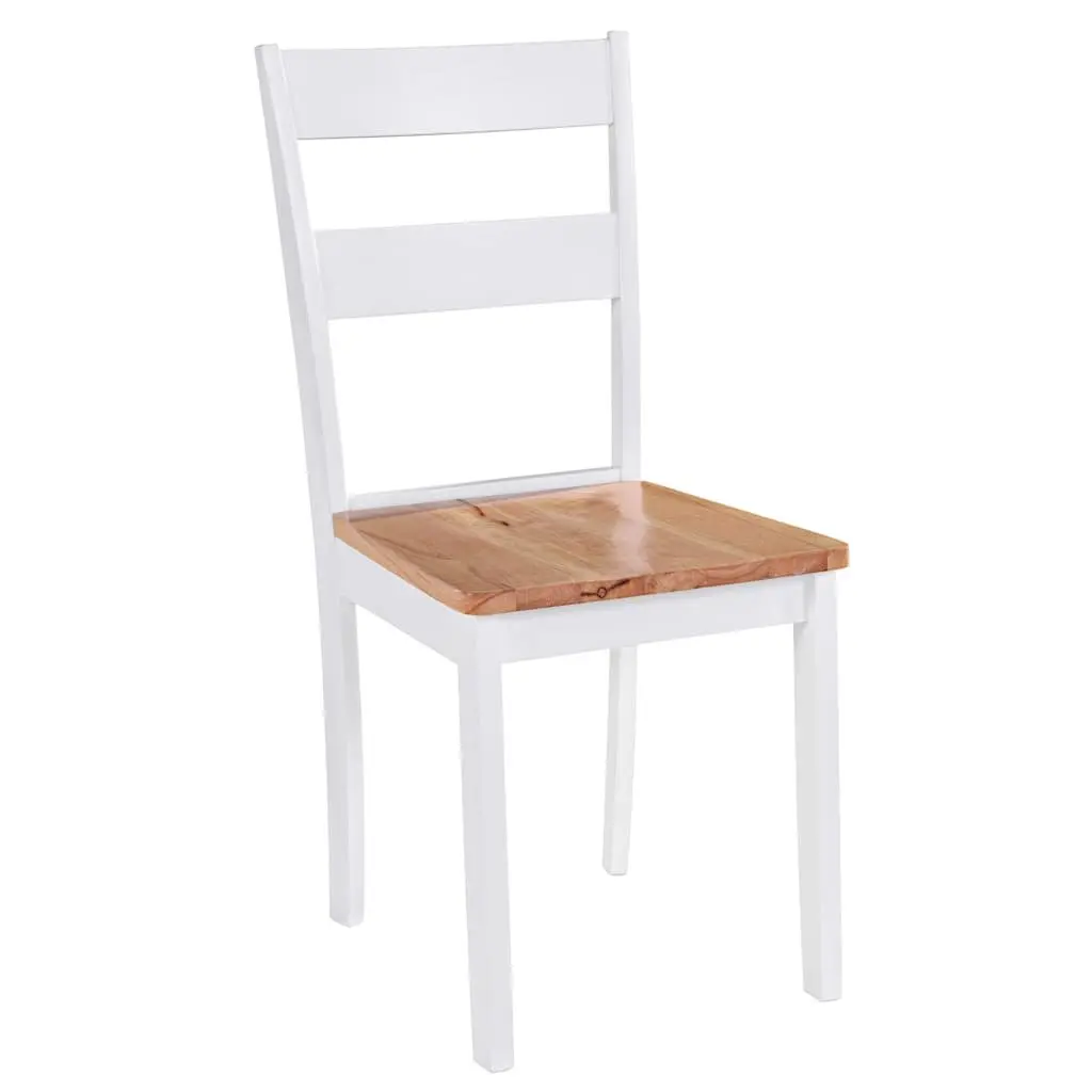 White Rubberwood Dining Chairs Set of 2