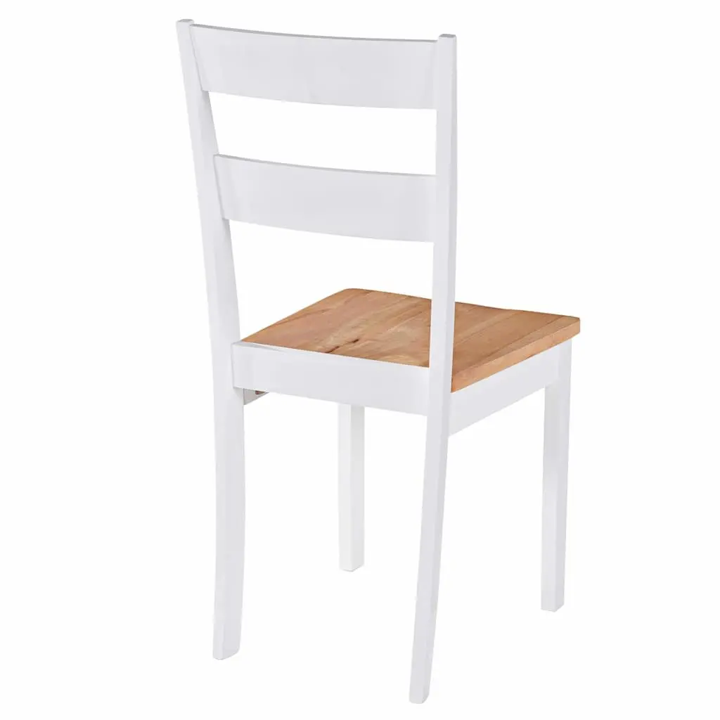 White Rubberwood Dining Chairs Set of 2