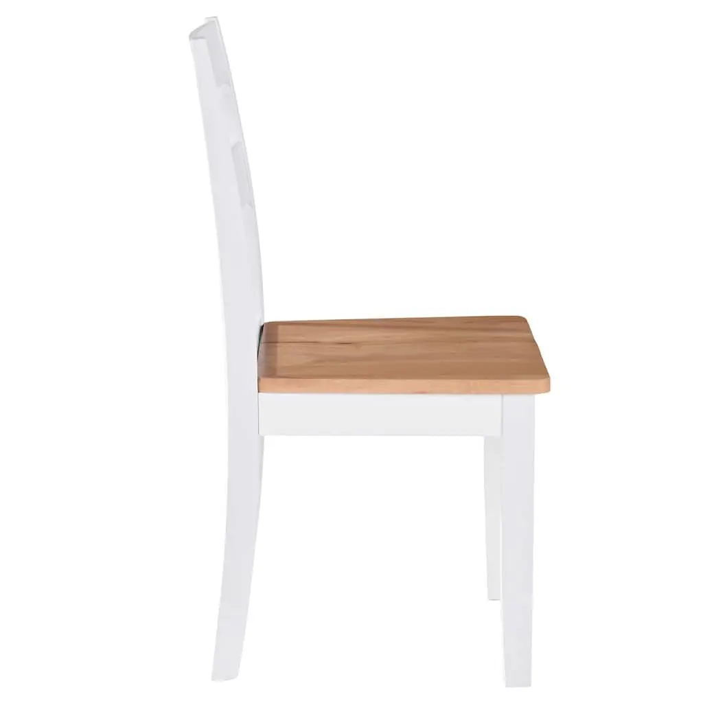White Rubberwood Dining Chairs Set of 2