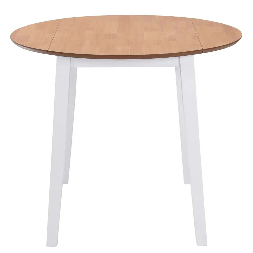 Round Drop-Leaf Dining Table in White