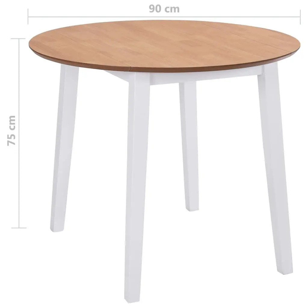 Round Drop-Leaf Dining Table in White