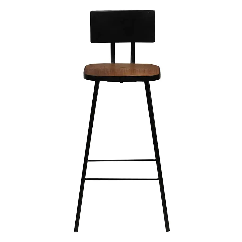 Bar Stools Solid Reclaimed Wood Industrial Brown 4 Piece