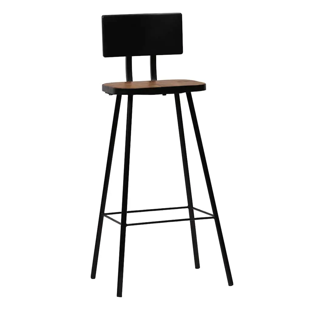 Bar Stools Solid Reclaimed Wood Industrial Brown 4 Piece